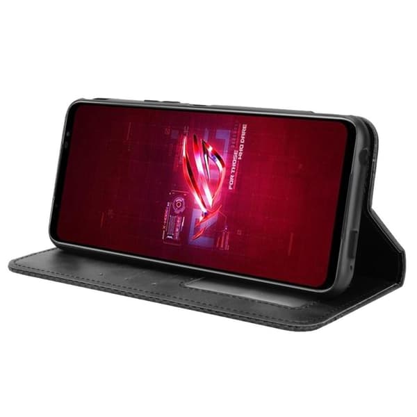Wallet Stand Flip-telefonetui til Asus ROG Phone 6 5G/6 Pro 5G - Sort