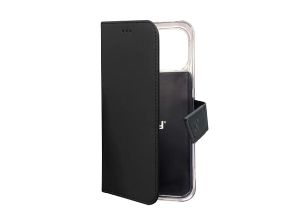 Celly Wally - Lommebok for mobiltelefon - fauxlær - svart - for Apple iPhone 14 Pro Max