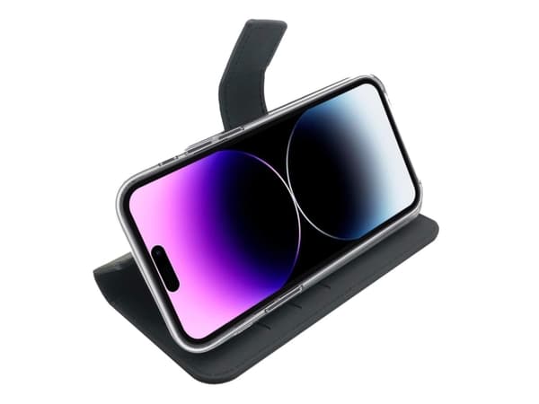Celly Wally - Lommebok for mobiltelefon - fauxlær - svart - for Apple iPhone 14 Pro Max
