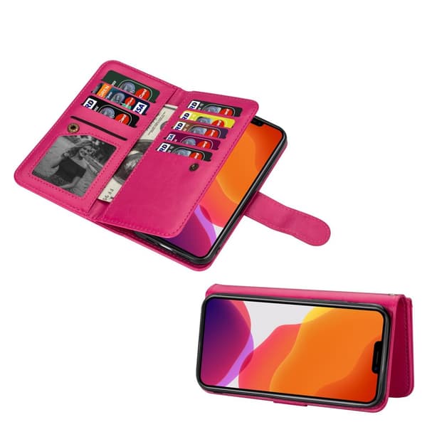 Praktiskt 9-Kort Pl�nboksfodral - iPhone 14 Plus