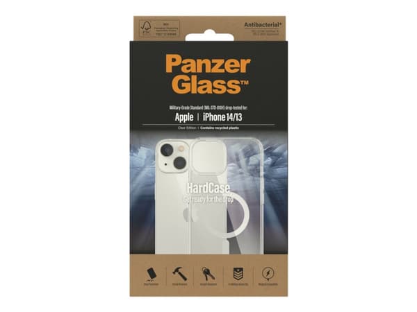 PanzerGlass HardCase - Clear Edition - baksidesskydd för mobiltelefon - MagSafe-kompatibilitet - återvunnen plast - transparent - för Apple iPhone 14