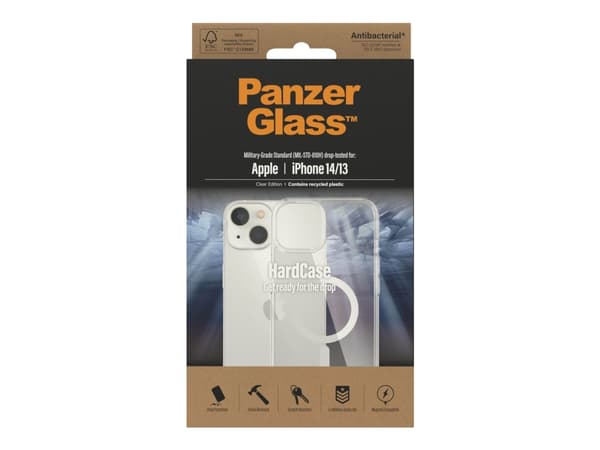 PanzerGlass HardCase - Clear Edition - baksidesskydd för mobiltelefon - MagSafe-kompatibilitet - återvunnen plast - transparent - för Apple iPhone 14