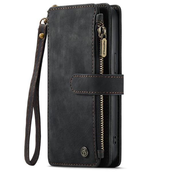 CASEME iPhone 14 Plånboksfodral C30 Zipper - Svart