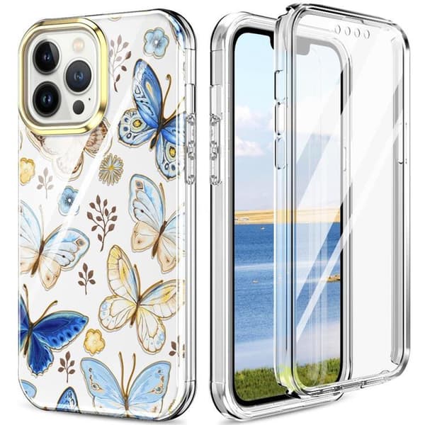 iPhone 14 Pro Skal 360 Butterfly - Blå