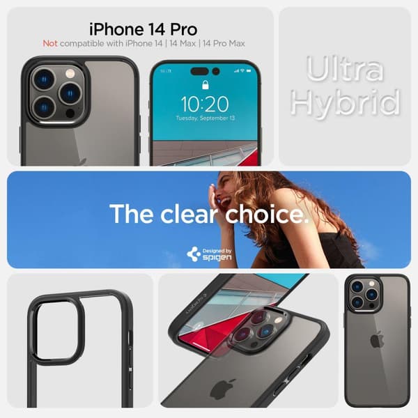 Spigen iPhone 14 Pro Skal Ultra Hybrid - Matte Svart