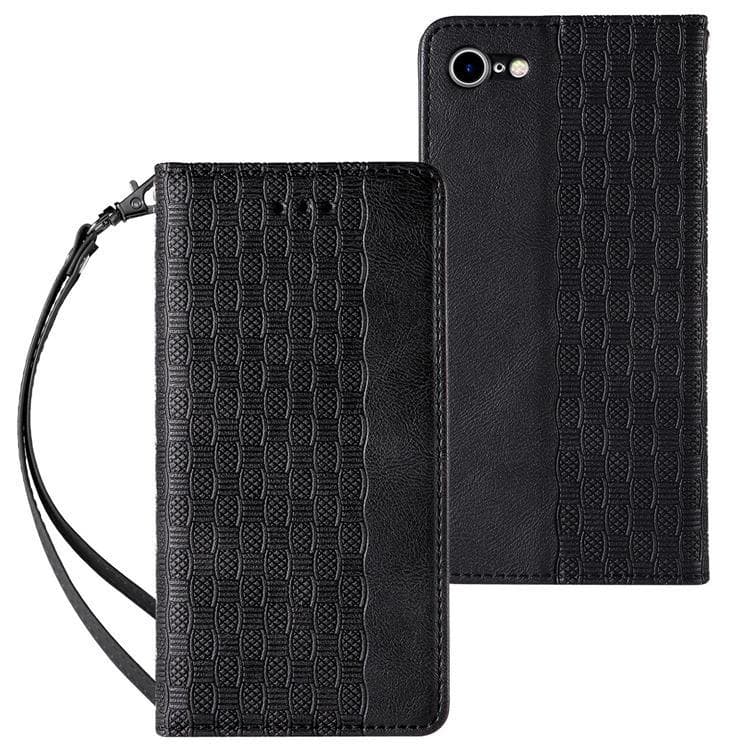 iPhone 7/8/SE (2022/2020) Plånboksfodral Magnet Strap - Svart
