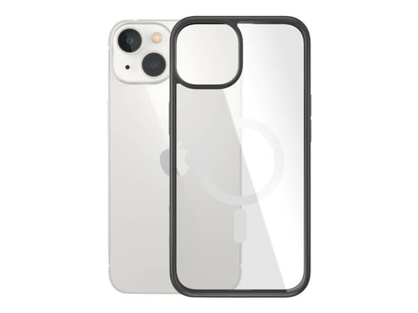 PanzerGlass ClearCase - Baksidesskydd för mobiltelefon - MagSafe-kompatibel - härdat glas, 100 % återvunnet material - svart - för Apple iPhone 14