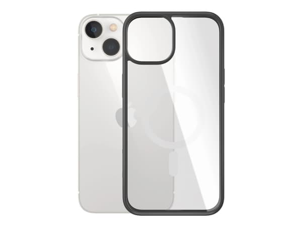 PanzerGlass ClearCase - Baksidesskydd för mobiltelefon - MagSafe-kompatibel - härdat glas, 100 % återvunnet material - svart - för Apple iPhone 14