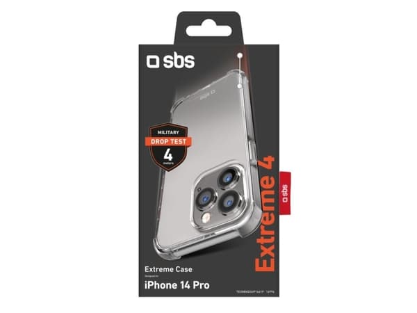 SBS Extreme X4, deksel, Apple, iPhone 14 Pro, 15,5 cm (6,1"), gjennomsiktig
