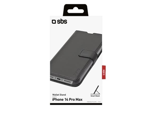 SBS TEBKWALIP1467PK, Lommebok-etui, Apple, iPhone 14 Pro Max, 17 cm (6.7"), Sort