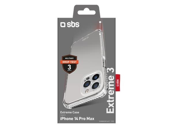 SBS Extreme X3, Etui, Apple, iPhone 14 Pro Max, 17 cm (6.7"), Gjennomsiktig