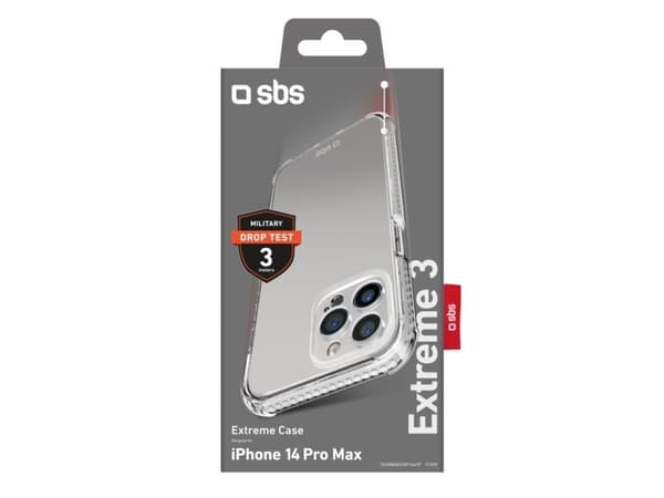 SBS Extreme X3, Etui, Apple, iPhone 14 Pro Max, 17 cm (6.7"), Gjennomsiktig