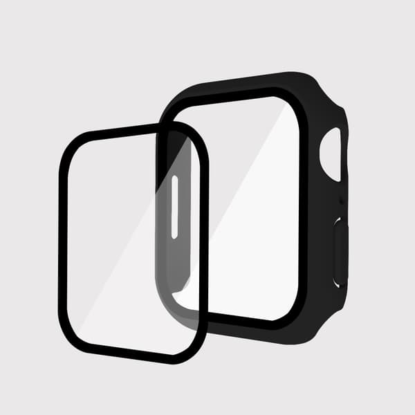 Apple Watch 7 (45mm) 2-i-1 Skal + Härdat glas - Svart