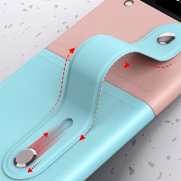 Galaxy Z Flip 4 Skal Wrist Band Kickstand - Rosa