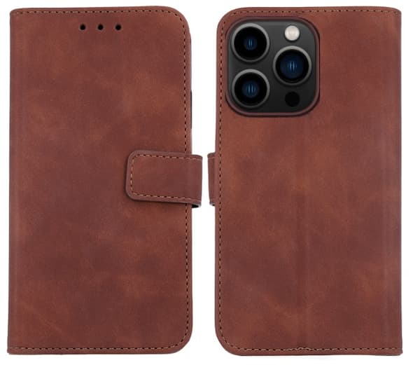 Plånboksfodral iPhone 14 Pro Velvet Brun