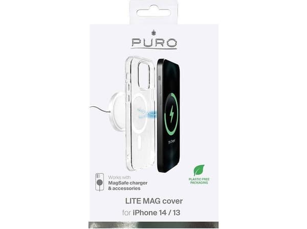 PURO LITE MAG, Etui, Apple, IPhone 14 And IPhone 13, 15,5 cm (6.1"), Gjennomsiktig