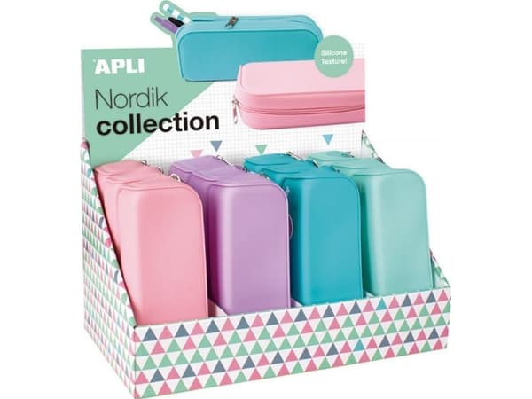Apli pencil case APLI Nordik pencil case, Soft Touch, 185x75x55 mm, silicone, pastel colors