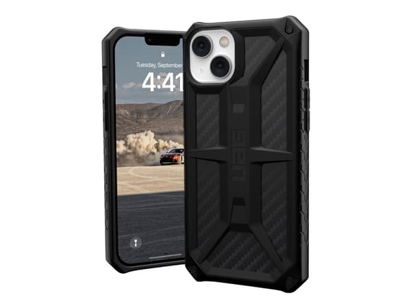 UAG Rugged Case for iPhone 14 Plus [6.7-in] - Monarch Carbon Fiber - Baksidedeksel for mobiltelefon - robust - polykarbonat, gummi, topplærstruktur,