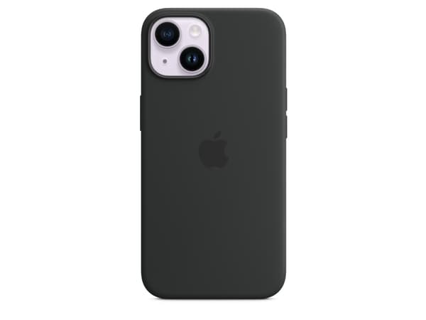 Apple - Baksidesskydd för mobiltelefon - MagSafe-kompatibilitet - silikon - midnatt - för iPhone 14