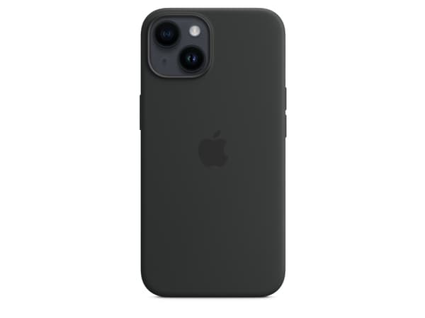 Apple - Baksidesskydd för mobiltelefon - MagSafe-kompatibilitet - silikon - midnatt - för iPhone 14