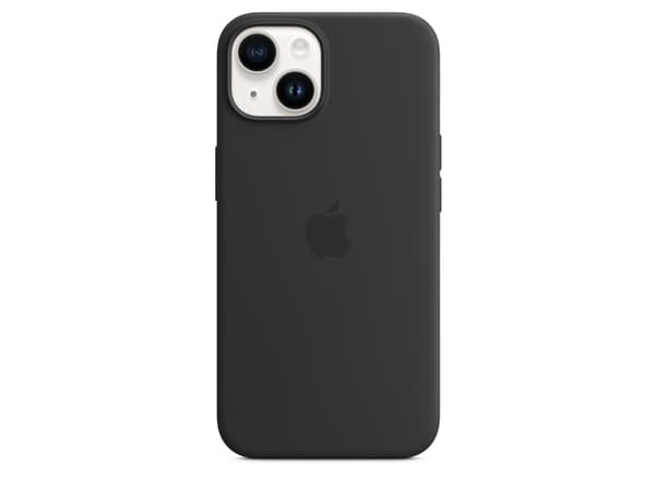 Apple - Baksidesskydd för mobiltelefon - MagSafe-kompatibilitet - silikon - midnatt - för iPhone 14