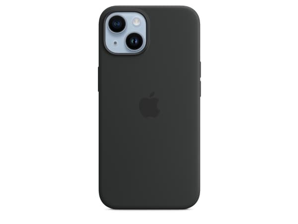 Apple - Baksidesskydd för mobiltelefon - MagSafe-kompatibilitet - silikon - midnatt - för iPhone 14