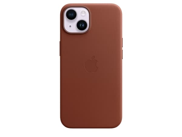 Apple - Baksidedeksel for mobiltelefon - MagSafe-samsvar - lær - umbra - for iPhone 14