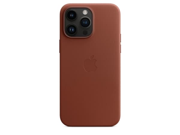 Apple - Baksidedeksel for mobiltelefon - med MagSafe - lær - umbra - for iPhone 14 Pro Max