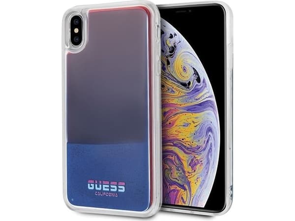 Guess Guess GUHCI65GLCRE iPhone Xs Max czerwo ny/red hard case California Glow in the dark uniwersalny