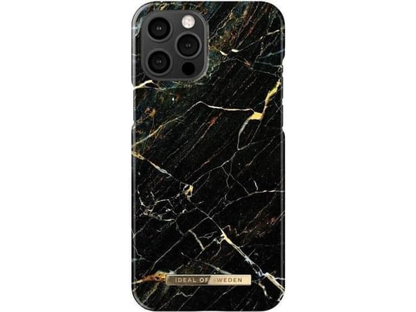 IDEAL OF SWEDEN Fashion Case - Baksidedeksel for mobiltelefon - plastikk - port laurent-marmor - gulltonet preget logo - for Apple iPhone 12, 12 Pro