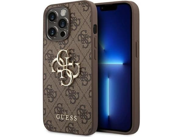 Guess GUHCP14L4GMGBR iPhone 14 Pro 6.1" brown hardcase 4G Big Metal Logo