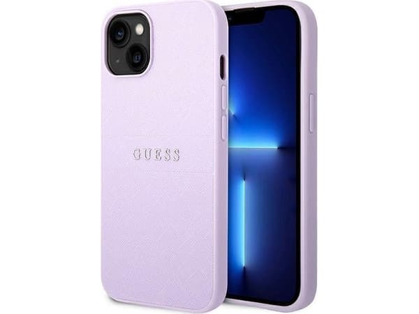 Guess GUHCP14MPSASBPU iPhone 14 Plus/ 15 Plus 6.7" purple Saffiano Strap