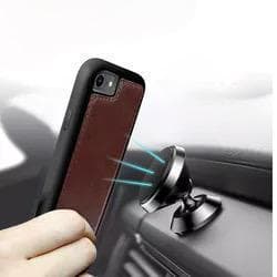 Lommebokveske 'iPhone 14 Plus' i skinn med sterk magnet avtakbar