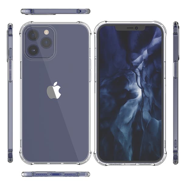 iPhone 13 Pro - 1 Set Stötdämpande Silikonskal med Skärmskydd