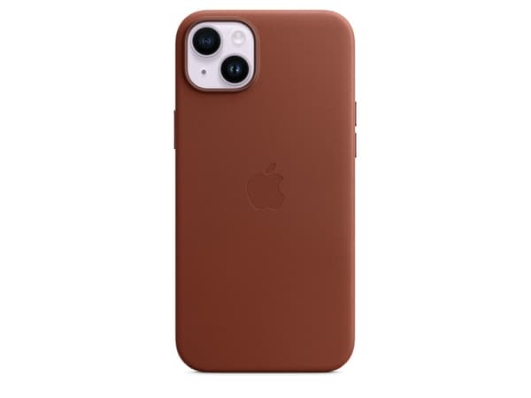 Apple - Baksidedeksel for mobiltelefon - MagSafe-samsvar - lær - umbra - for iPhone 14 Plus