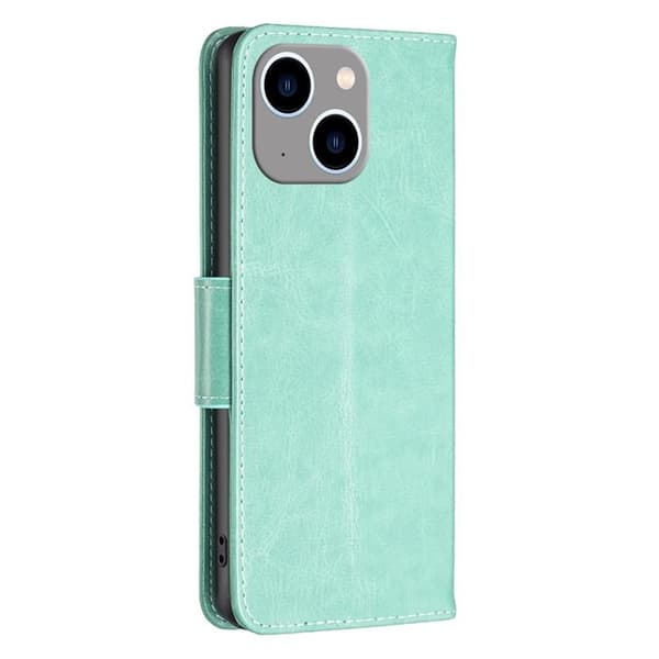 iPhone 14 Plus Plånboksfodral Butterfly Imprinted - Turkos