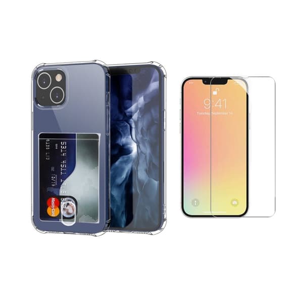 Skal med Korthållare och Skärmskydd iPhone 14 Plus