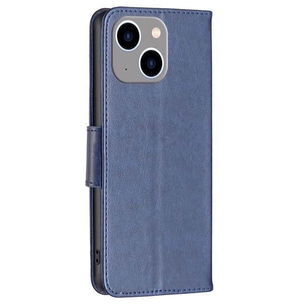 iPhone 14 Plus Plånboksfodral Butterfly Imprinted - Mörkblå