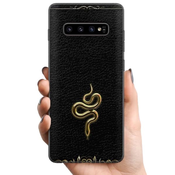 Samsung Galaxy S10 TPU Mobildeksel Gull Slange
