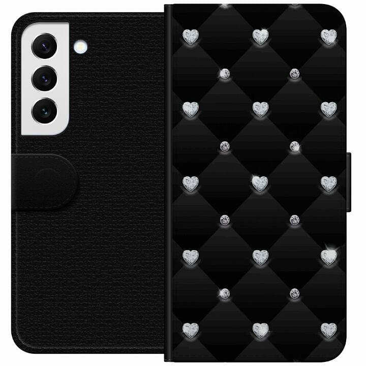 Samsung Galaxy S22+ 5G Plånboksfodral Diamant hjärta