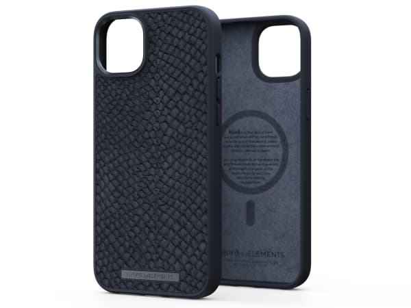 Njord byELEMENTS Salmon Leather Magsafe, Suojus, Apple, iPhone 14 Plus, 17 cm (6.7"), Musta