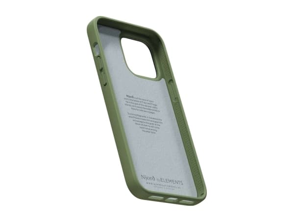 Njord byELEMENTS Suede Comfort+, Suojus, Apple, iPhone 14 Pro Max, 17 cm (6.7"), Oliivi