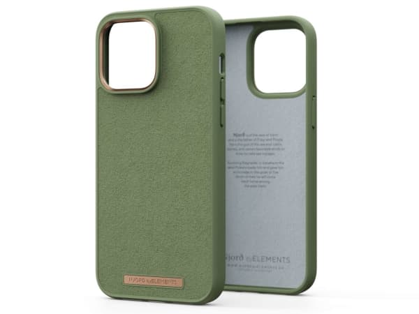 Njord byELEMENTS Suede Comfort+, Suojus, Apple, iPhone 14 Pro Max, 17 cm (6.7"), Oliivi