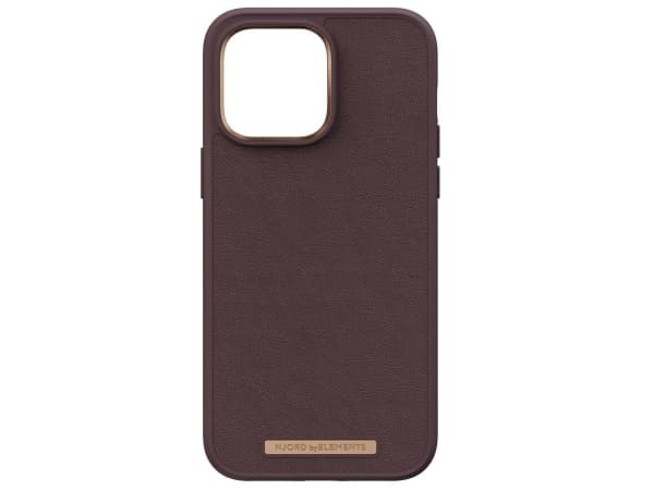 Njord byELEMENTS Genuine Leather, Suojus, Apple, iPhone 14 Pro Max, 17 cm (6.7"), Ruskea