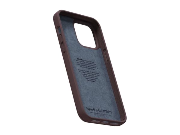 Njord byELEMENTS Genuine Leather, Suojus, Apple, iPhone 14 Pro Max, 17 cm (6.7"), Ruskea