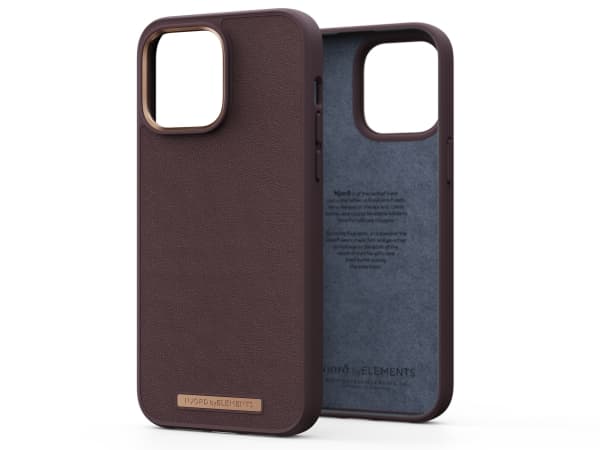 Njord byELEMENTS Genuine Leather, Suojus, Apple, iPhone 14 Pro Max, 17 cm (6.7"), Ruskea