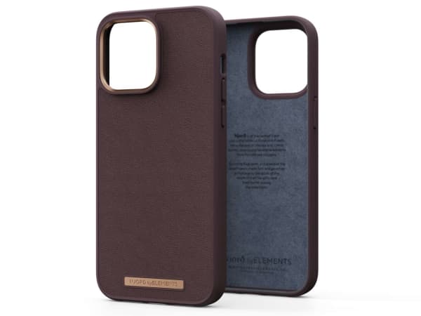 Njord byELEMENTS Genuine Leather, Suojus, Apple, iPhone 14 Pro Max, 17 cm (6.7"), Ruskea