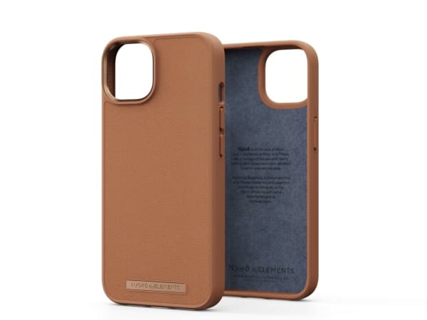 Njord byELEMENTS Genuine Leather, Omslag, Apple, iPhone 14, 15,5 cm (6.1"), Konjaksfärgad