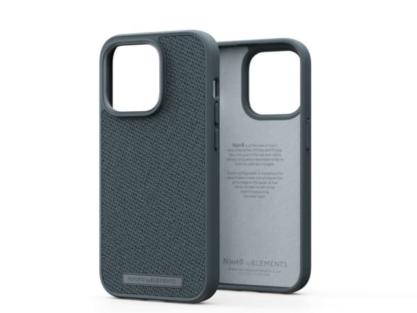 Njorð byELEMENTS - Baksidedeksel for mobiltelefon - tonal - MagSafe-samsvar - stoff - mørk grå - for Apple iPhone 14 Pro Max