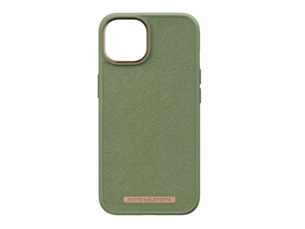 Njorð byELEMENTS - Baksidedeksel for mobiltelefon - MagSafe-samsvar - plastikk, Comfort+ suede - oliven - for Apple iPhone 14